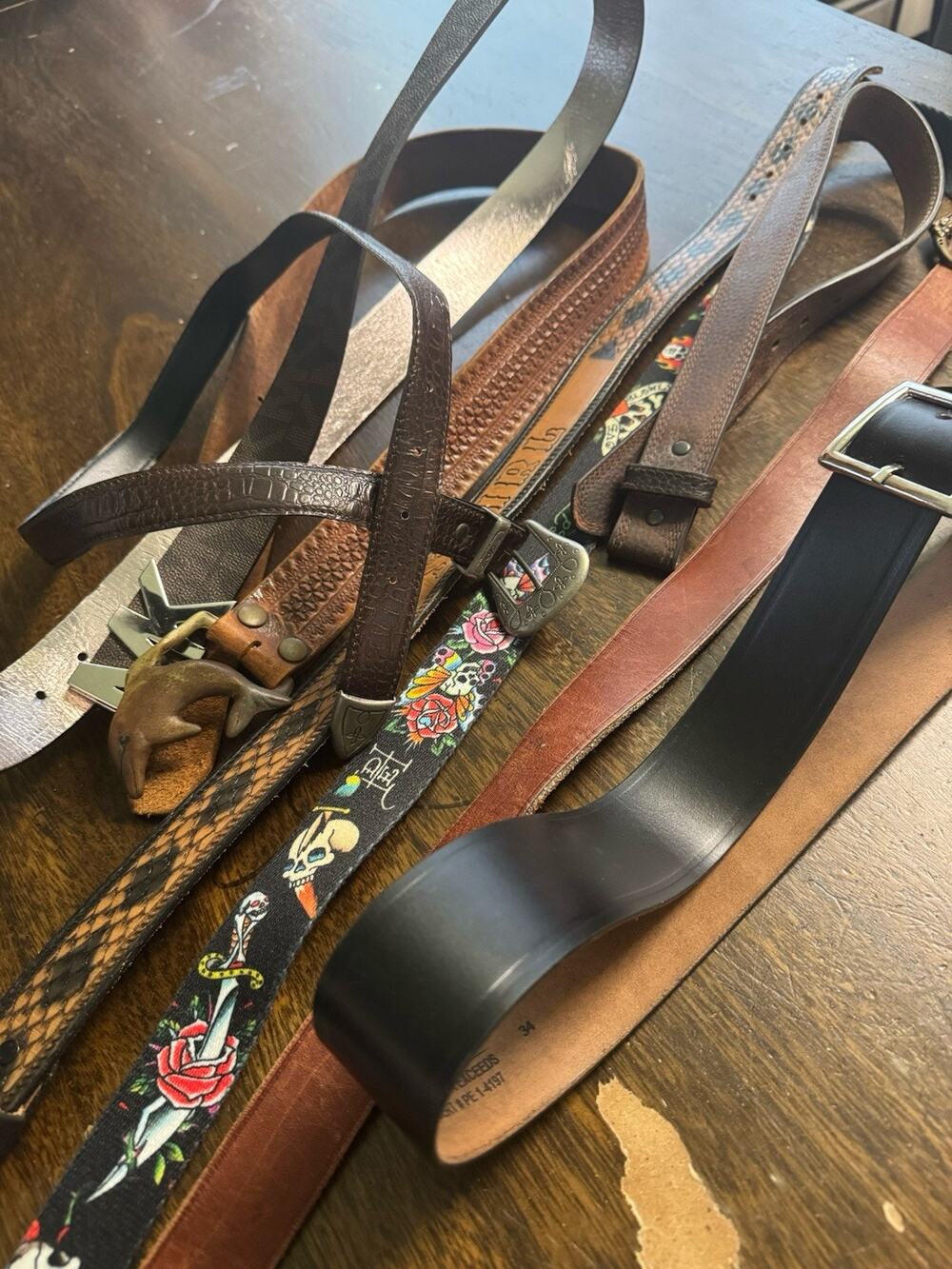 Belt Bundle Leather Synthetic Lot Of 8 Assorted Upcycle DIY Bundle